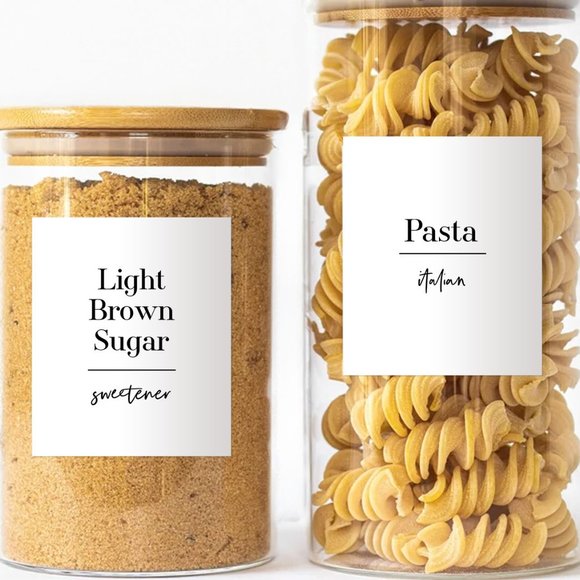 36 Labels • Silver S. Minimalist Pantry for Kitchen • Organization Pantry Labels - Picture 1 of 17